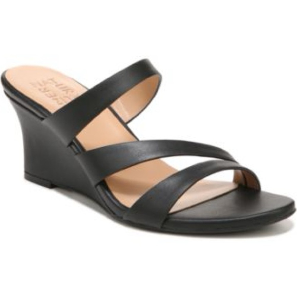 Naturalizer Black Strappy Wedges